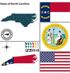 Map Of North Carolina With Seal