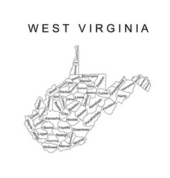 West Virginia Map Silhouette