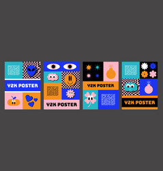 Y2k Groovy Posters Set