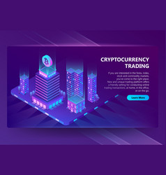 3d Isometric Site For Trading Cryptocurrency