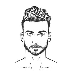 Bearded Man Hipster Face Design