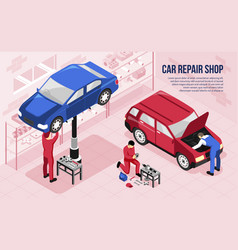 Car Repair Isometric Horizontal