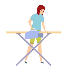 Mom Ironing Board Icon Cartoon Woman