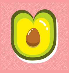 Ripe Avocado With Pit Font Abc Letter U