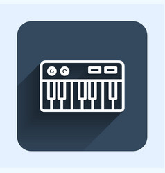 White Line Music Synthesizer Icon Isolated With