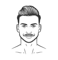 Bearded Man Hipster Face Design