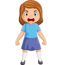 Cartoon Angry Girl Screaming Expression