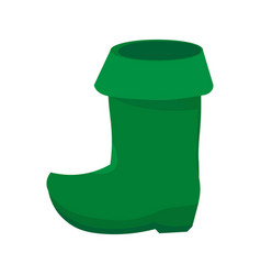 High Green Boot With Curved Toe Holiday Costume