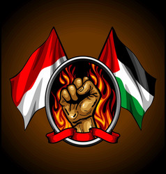 Indonesian And Palestinian Flags For Graphic