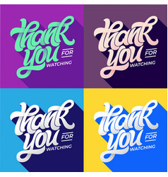 Thank You For Watching Typography Set Of Editable