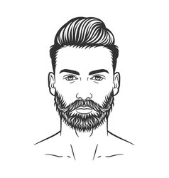 Bearded Man Hipster Face Design