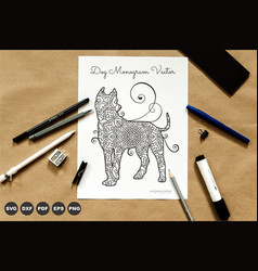 Dog Mandala Boho Style Elements