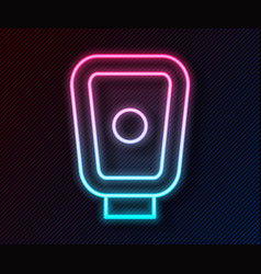 Glowing Neon Line Boxing Training Paws Icon