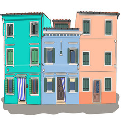 Old Colorful Houses On Burano Island Venice