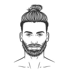 Bearded Man Hipster Face Design