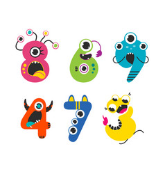 Funny Monsters Colorful Numbers And Cute Fantasy