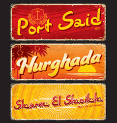 Port Said Hurghada Sharm El Sheikh Travel Plates