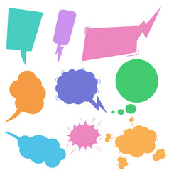 Set retro comic empty colored speech bubbles Vector Image