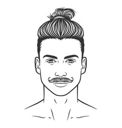 Bearded Man Hipster Face Design