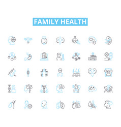 Family Health Linear Icons Set Nutrition