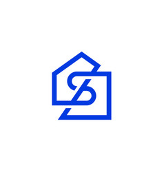 S Letter House Outline Logo Icon