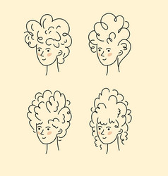 Heads Of Girls With Different Hairstyles