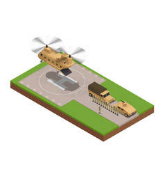 Military Base Isometric Composition