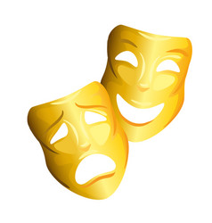 Theatre And Cinema Happy And Sad Gold Masks