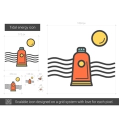 Tidal Energy Line Icon