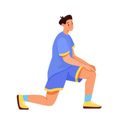 Young Male Doing Sport Activity Step With His Leg