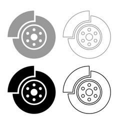 Car Brake Disk Part Gear System Set Icon Grey