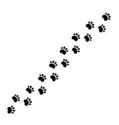 Dog Paw Print Diagonal Line Cute Cat Pawprint