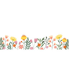 Flowers And Leaves Cute Horizontal Background