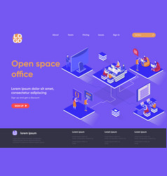 Open Space Office Isometric Landing Page