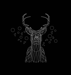 Reindeer Form Lines Triangles And Particle Style