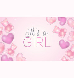 Its A Girl Baby Shower Banner Background With