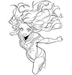 Manga Superheroine Line Art