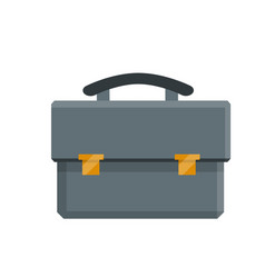 Grey Suitcase Or Case Cartoon Flat