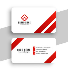 Red And White Simple Business Card Template