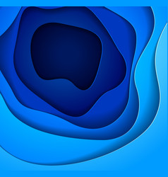 3d Abstract Blue Background With Paper Cut Shapes