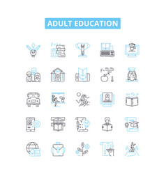 Adult Education Line Icons Set