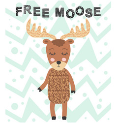 Free Moose Scandinavian Children Print