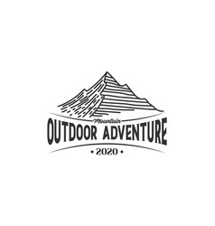 Hipster Mountain Hill For Outdoor Adventure Logo