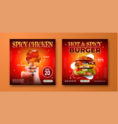 Hot And Spicy Food Instagram Posts Template