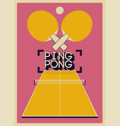 Ping Pong Table Tennis Tournament Vintage Poster