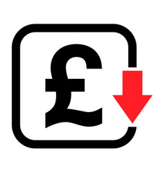 Cost Reduction- Decrease Pound Icon Symbol