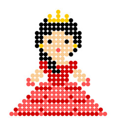 Dot Pixel Princess With Red Dress Image