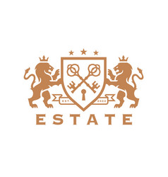 Heraldry Lion Key Estate Logo