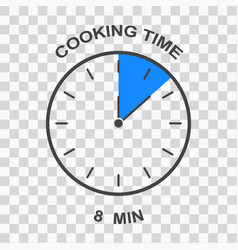 Cooking Time Icon Clock Face With 8 Minute Time