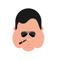 Cool Fat Serious Face Avatar Stout Guy Smoking